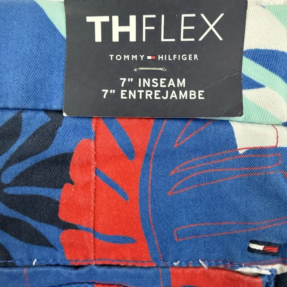 NEW Tommy Hilfiger Tropical Hawaiin Print Shorts Men Size 33 TH Flex 7